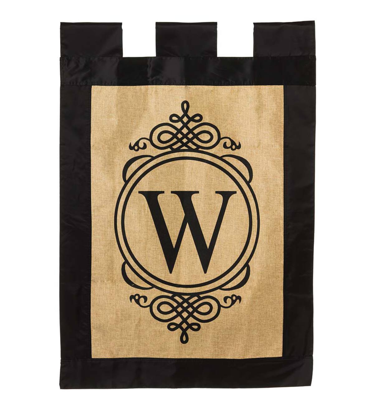 Burlap Monogrammed Outdoor Flags