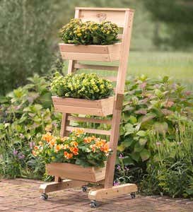 Red Cedar Vertical Gardening System With Casters