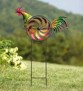 Iridescent Rooster Wind Spinner