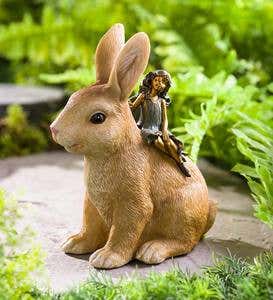 Fairy with Bunny Garden Statue