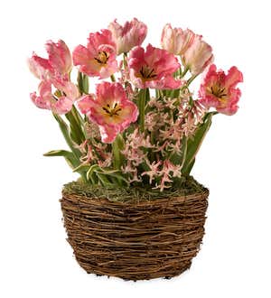 Tulip and Hyacinth Shades of Pink Flower Gift Garden