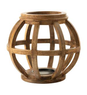 Rustic Wooden Globe Lantern