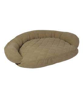 Microfiber Bolster Pet Bed, Large - Chocolate