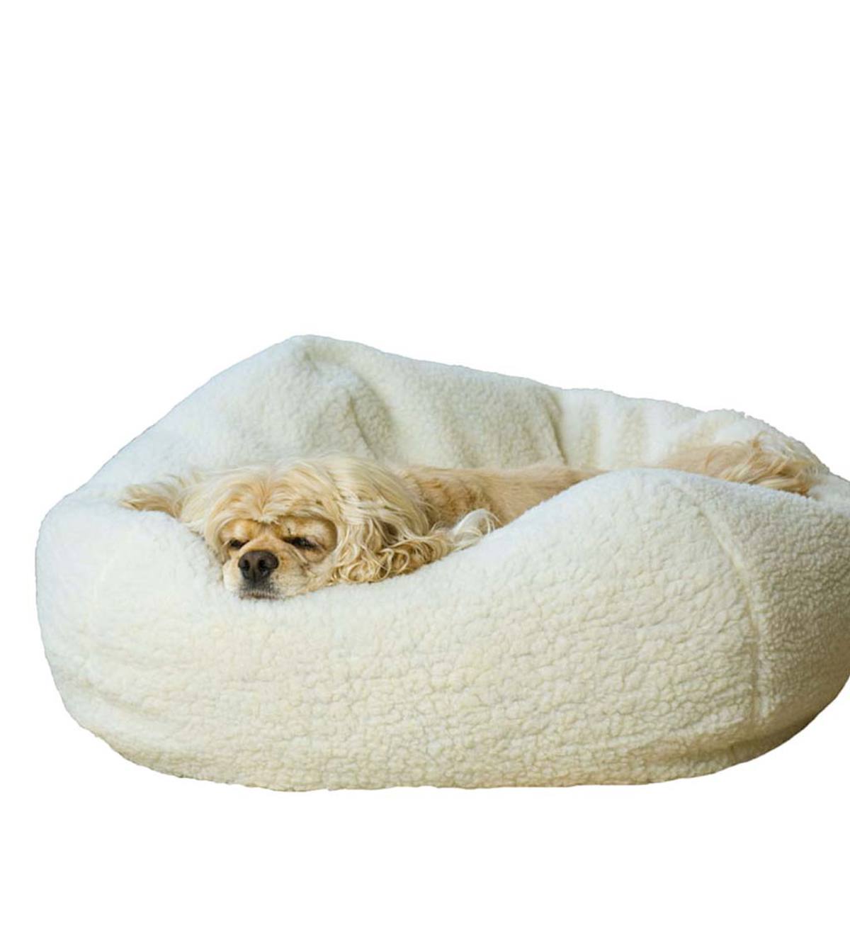 Sherpa Puff Ball Pet Bed, Large