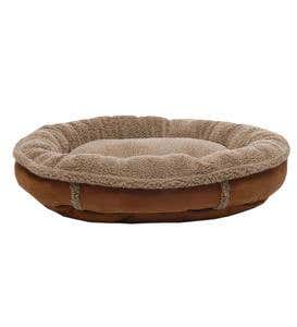 Suede And Berber Round Comfy Cup Pet Bed
