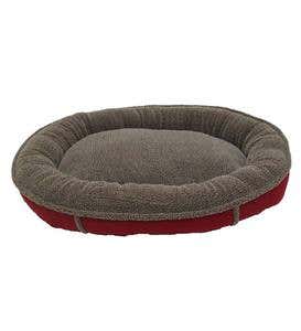 Round Comfy Cup Pet Bed, Medium - Red