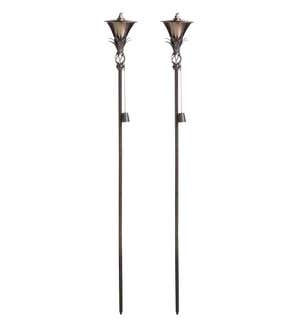 Steel Garden Torches, Set of 2