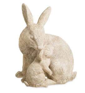 Mother and Baby Bunny Garden Statue