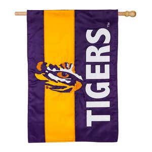 Double-Sided Embellished College Team Pride Applique House Flag