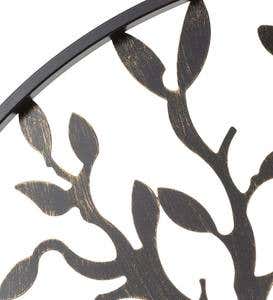 Metal Arched Stand-Alone Garden Gate with Tree of Life Design