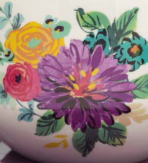 Ceramic Floral Tea Cup Indoor/Outdoor Planter with Saucer