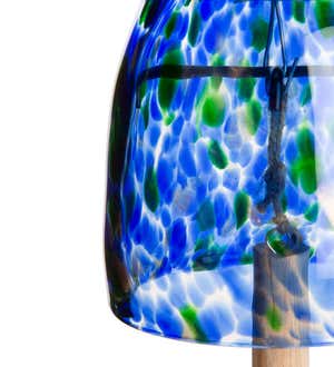 Special! Solar Art Glass Bell Chime - Blue