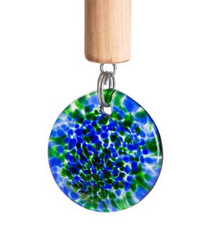 Special! Solar Art Glass Bell Chime - Blue