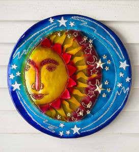 3D Lighted Celestial Recycled Oil Drum Lid Wall Art