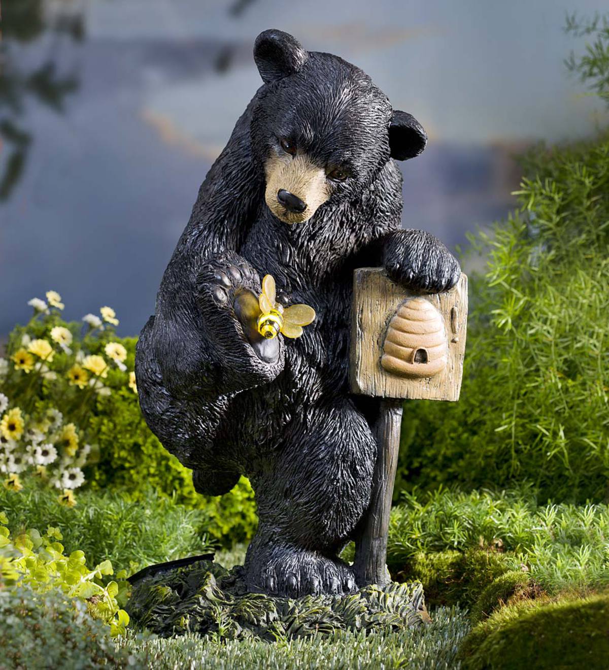 Solar Bear with Bee Garden Statue
