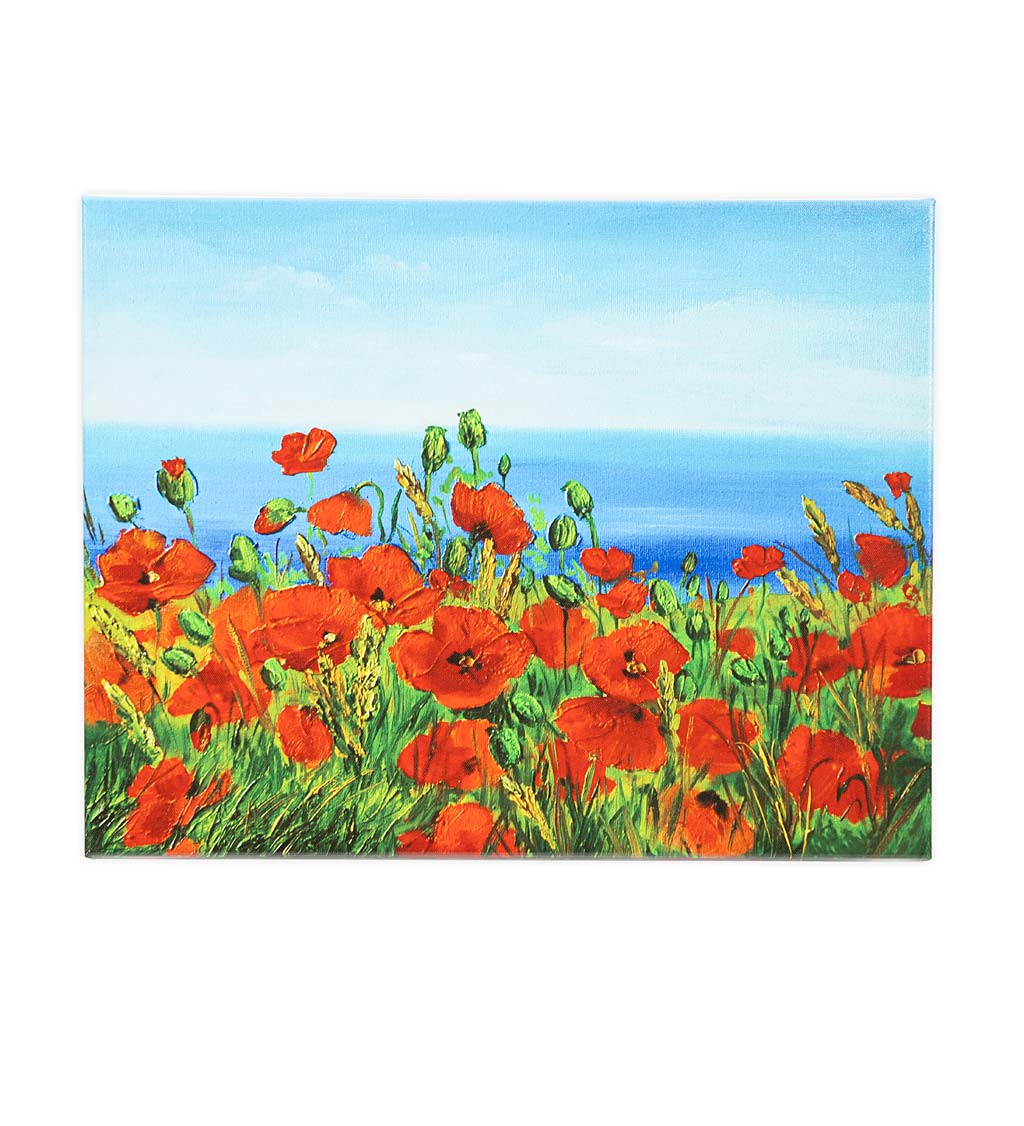 Lighted Poppies Outdoor Safe Canvas Wall Art With Timer