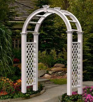 Arched Premium Vinyl Weatherproof Nantucket Arbor