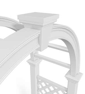 Arched Premium Vinyl Weatherproof Nantucket Arbor - White