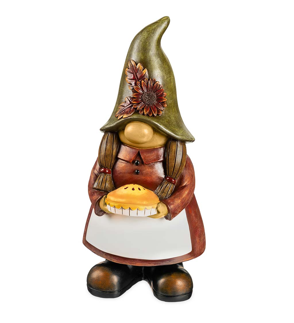 Fall Harvest Garden Gnome Statue - Lady with Pie