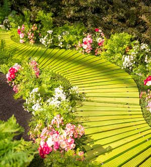 6'L Roll-Out Green Curved Hardwood Pathway