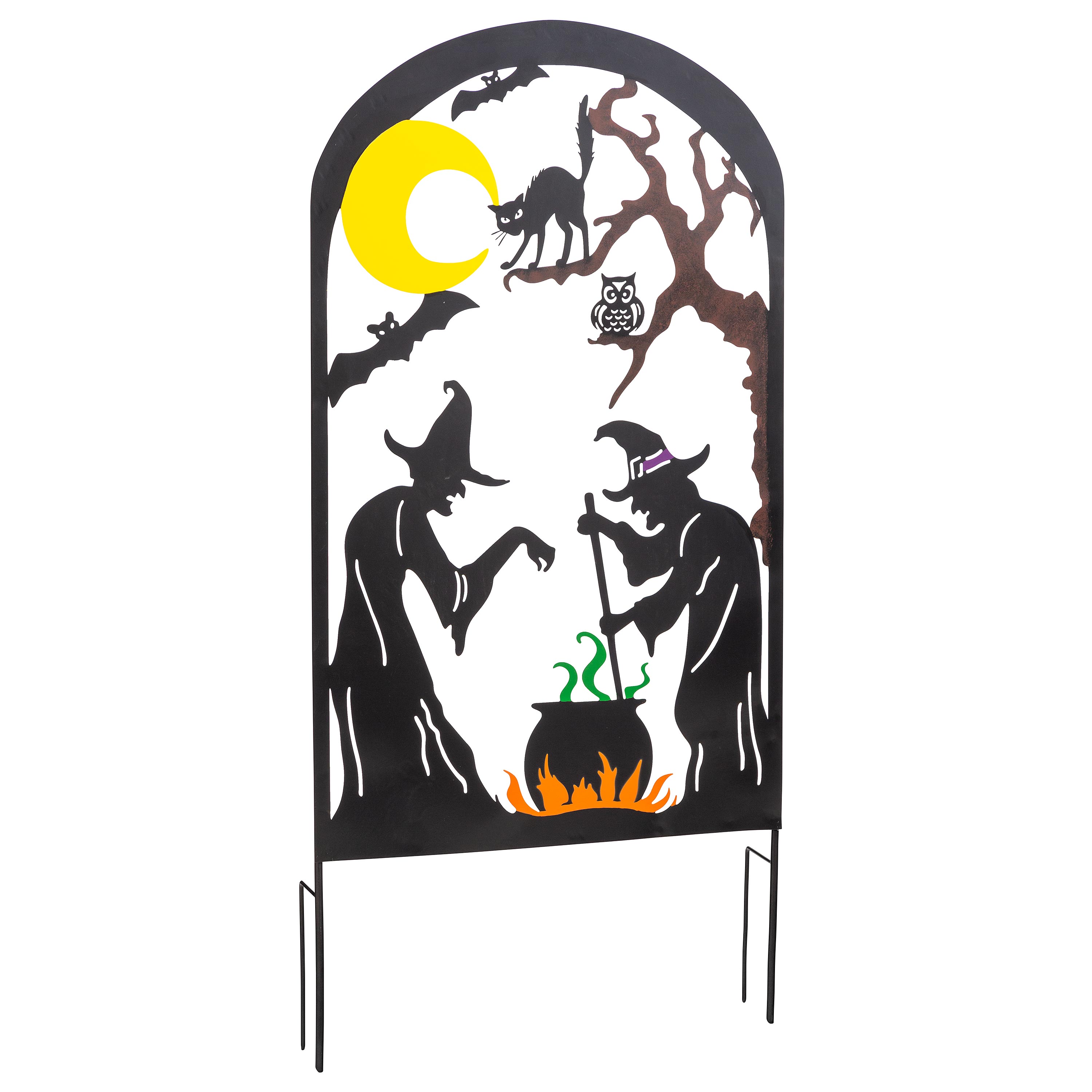 Metal Halloween Trellises In Witch And Haunted House Designs - Witches