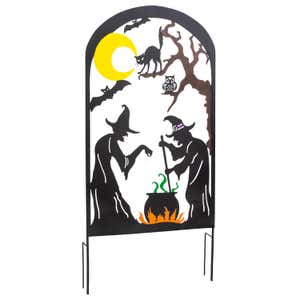 Metal Halloween Trellises In Witch And Haunted House Designs - Haunted House