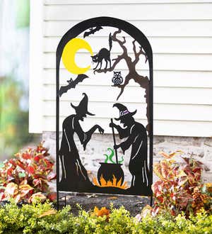 Metal Halloween Trellises In Witch And Haunted House Designs - Haunted House