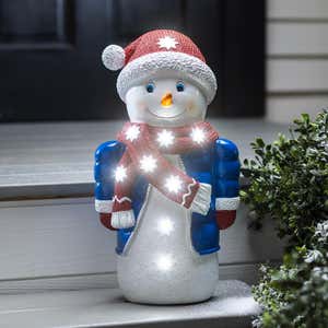 Indoor/Outdoor Lighted Snowman Shorty Statue