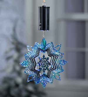 Hanging Snowflake Illusion Metal Spinner