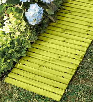 8' Portable Mossy Green Roll-Out Straight Hardwood Pathway