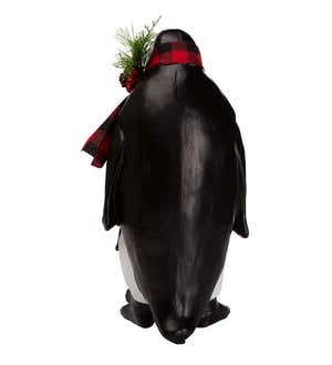 Mother and Baby Penguin Holiday Statue