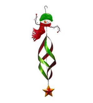 Holiday Snowman Twirler With Green Hat