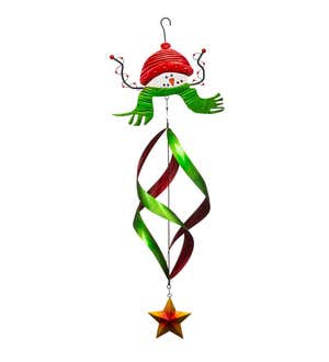 Holiday Snowman Twirler With Red Hat