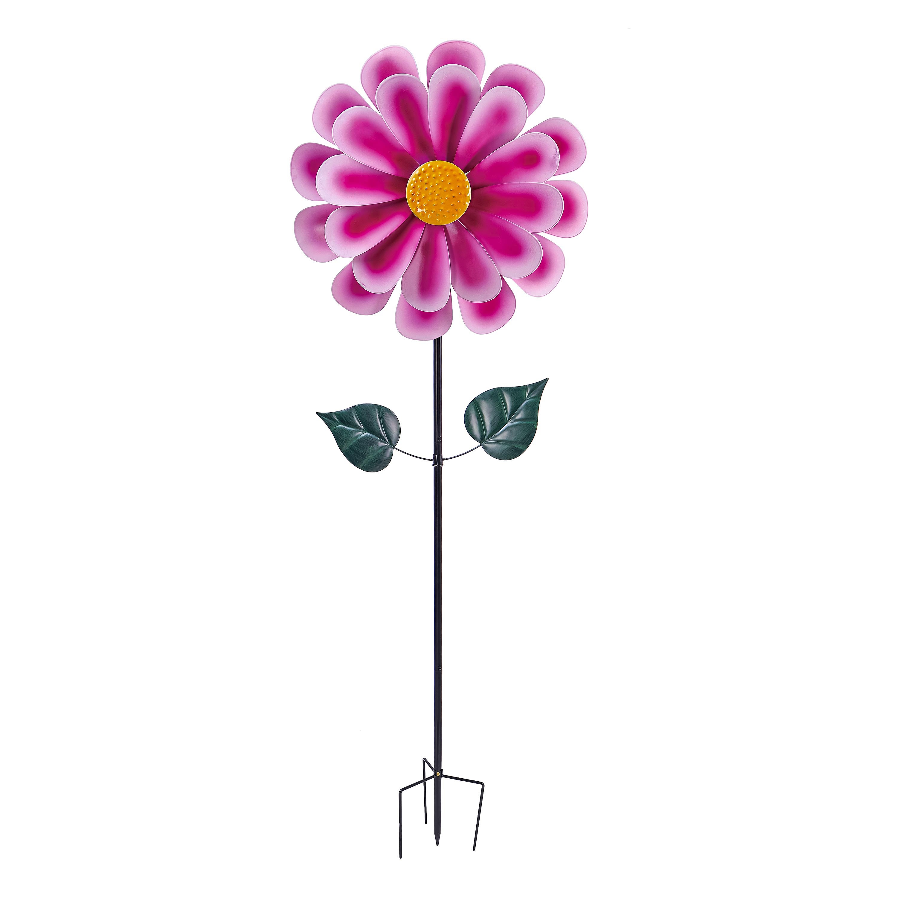 Dahlia Flower Wind Spinner - Pink