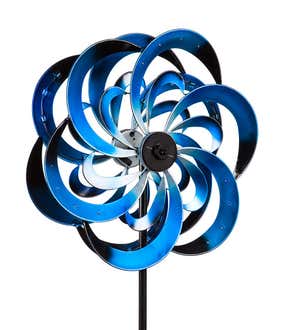 Solar Blue Waves Metal Wind Spinner