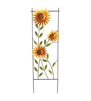 Spinning Sunflower Metal Garden Trellis