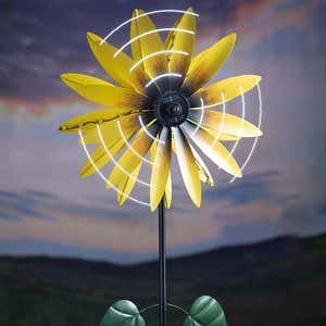 Solar Sunflower Wind Spinner