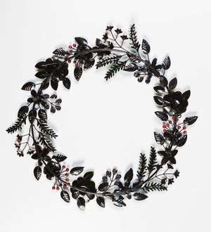 Indoor/Outdoor Floral and Berry Metal Wreath