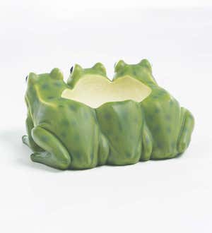 Indoor/Outdoor Frogs Triplets Planter for Flowers or Herbs