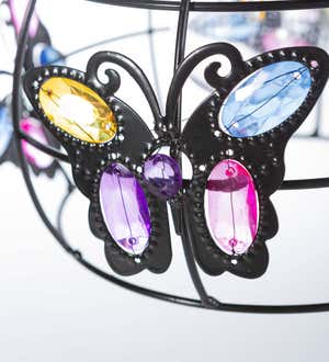 Hanging Solar Cage Lamps with Jeweled Designs