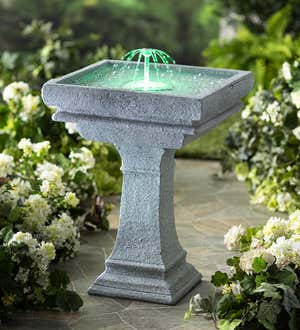 Renaissance Square Cordless Smart Fountain with Remote