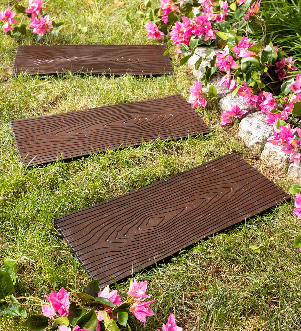 Wood Grain Rubber Garden Pathway Planks