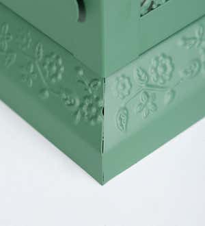 Green Filigree Metal Highland Solar Lantern