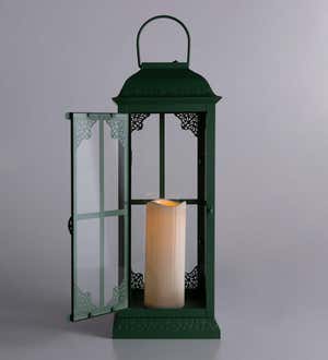 Green Filigree Metal Highland Solar Lantern