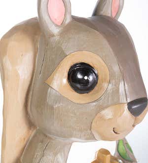 Indoor/Outdoor Lighted Squirrel Shorty Statue