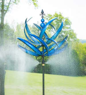 Blue Waves Metal Misting Wind Spinner