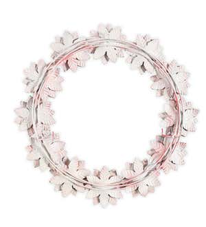 Poinsettia Merry Christmas Metal Wreath