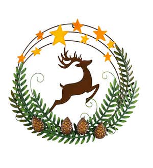 Deer and Stars Metal Wreath