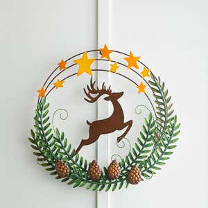 Deer and Stars Metal Wreath