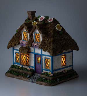 Solar Floral Fairy Cottage